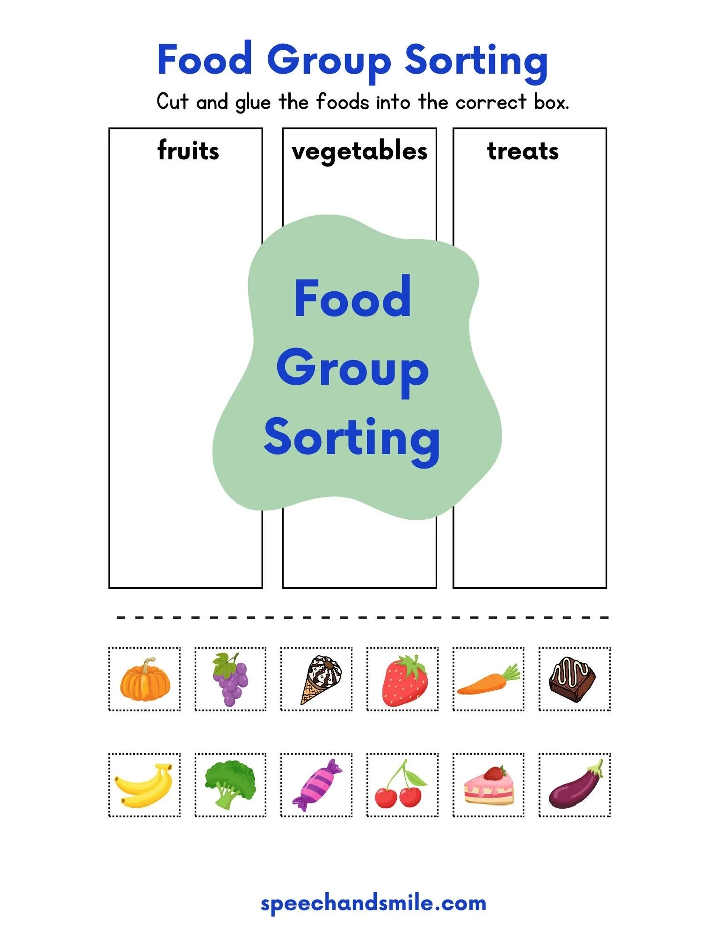 Food Sorting Activity Worksheet PRINT PLAY Preschool Sorting Works Speech And Smile