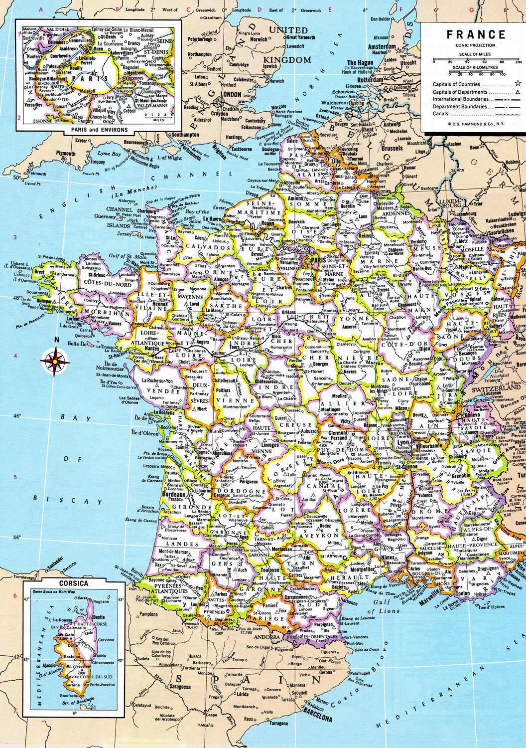 Printable Road Map Of France