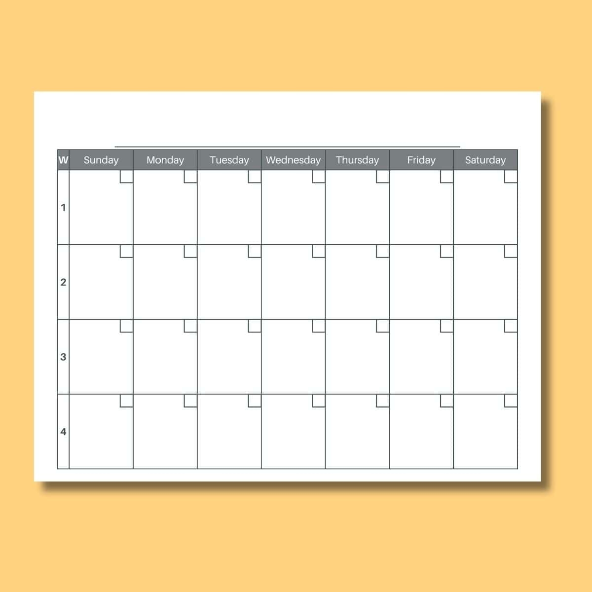 Free 4 Week Calendar Printable PDF Free 4 Week Calendar Printable PDF
