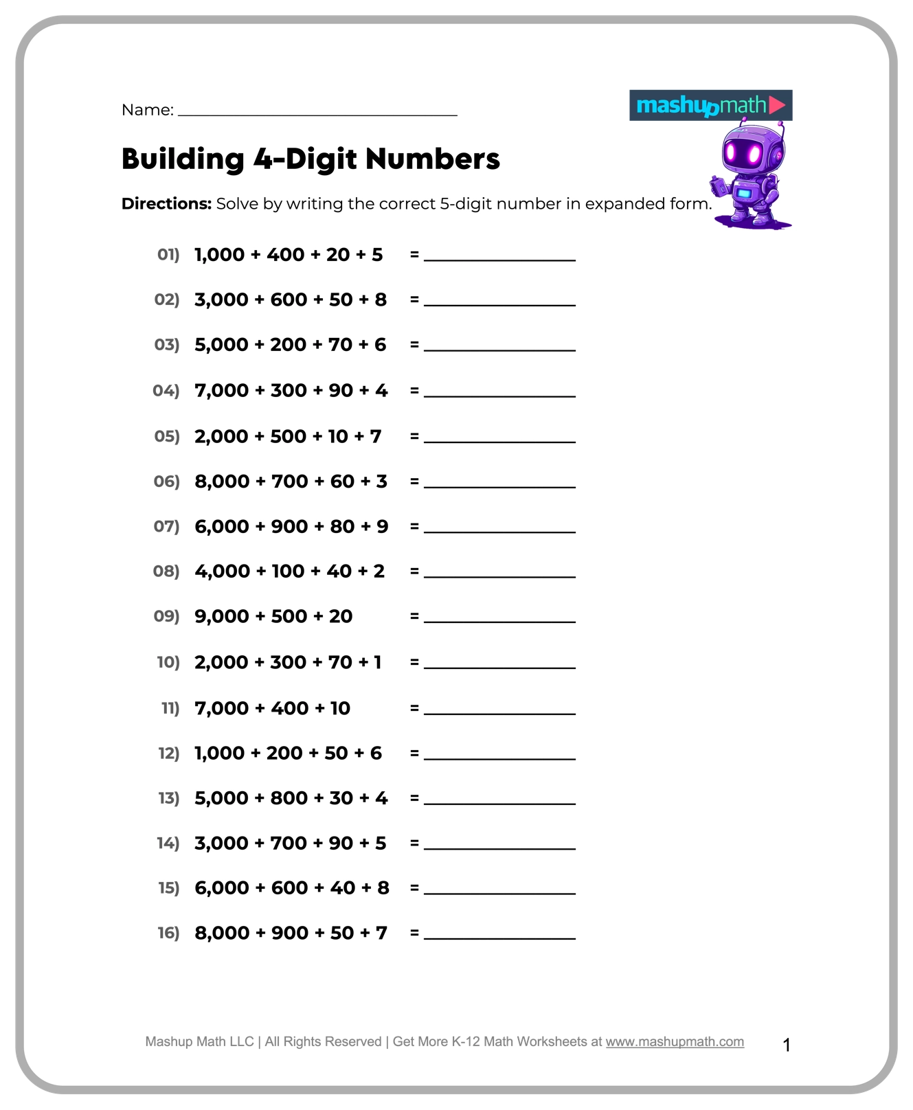 Free 5th Grade Math Worksheets Printable W Answers Mashup Math