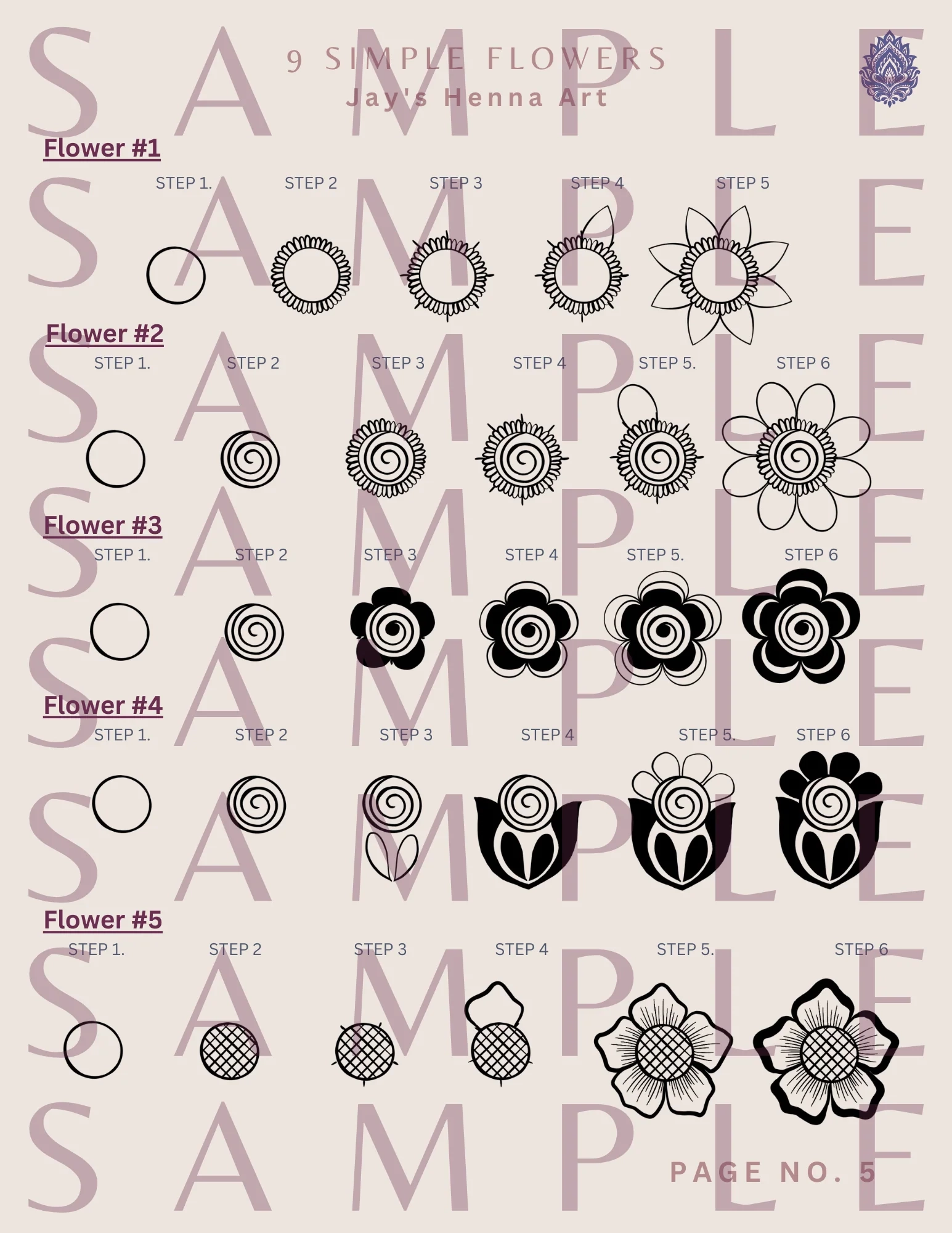 FREE 9 Simple Floral Design Tutorials E book Jay s Henna Art FREE 9 Simple Floral Design Tutorials E book Jay s Henna Art