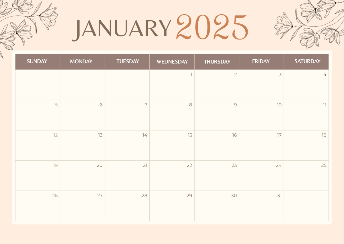 Free Aesthetic 2025 Calendar Template To Edit Online Free Aesthetic 2025 Calendar Template To Edit Online
