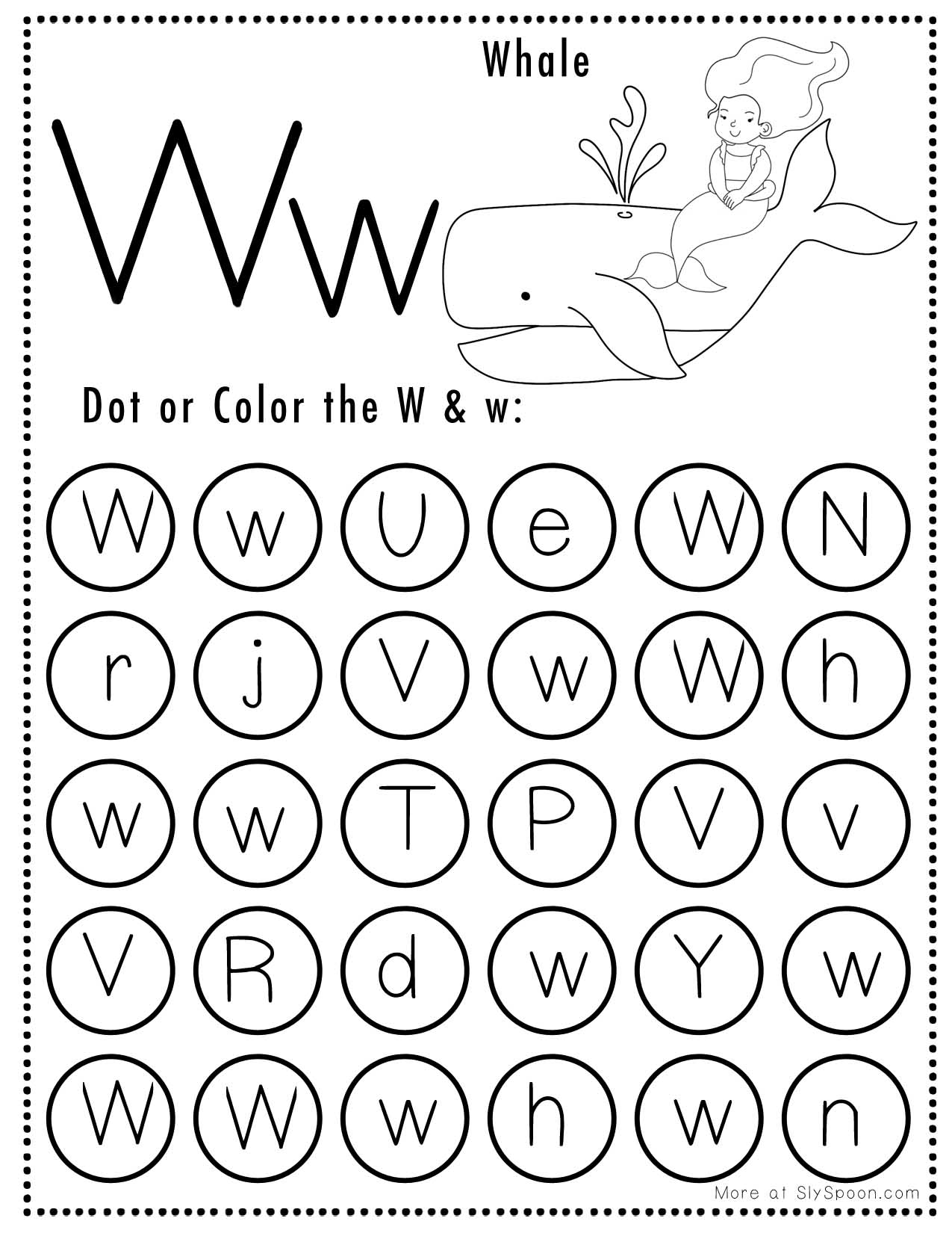 Free Printable W Worksheets