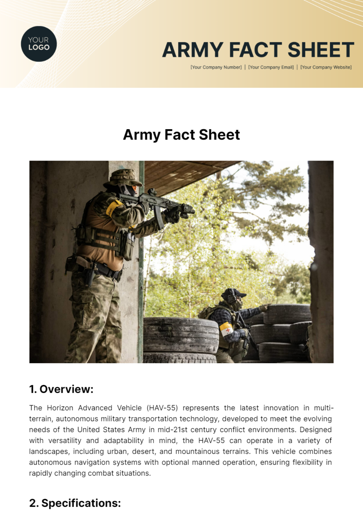 Free Army Fact Sheet Template To Edit Online