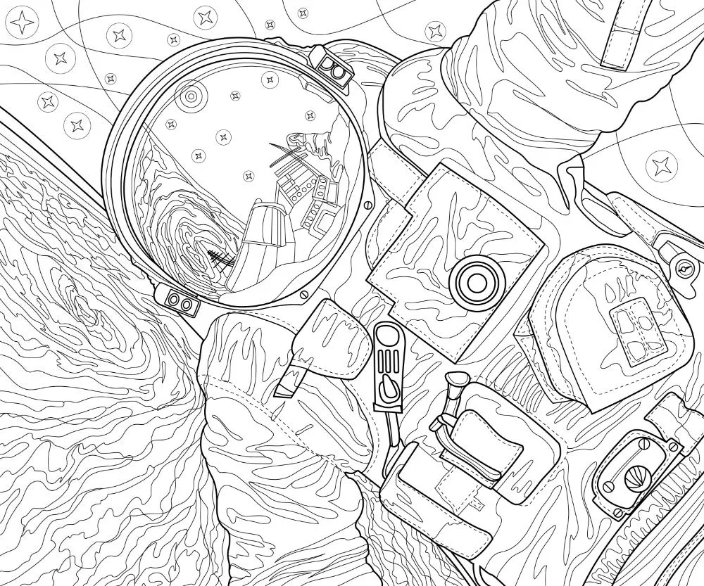 Free ASTRONAUT SPACE Coloring Pages For Download Printable PDF 