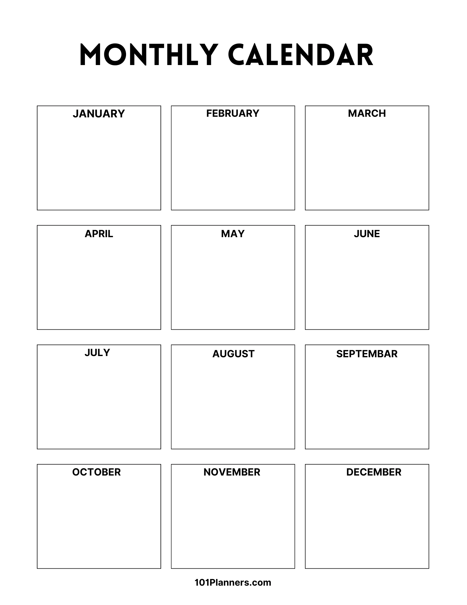 FREE Blank Calendar 2025 Word Typeable PDF And Images