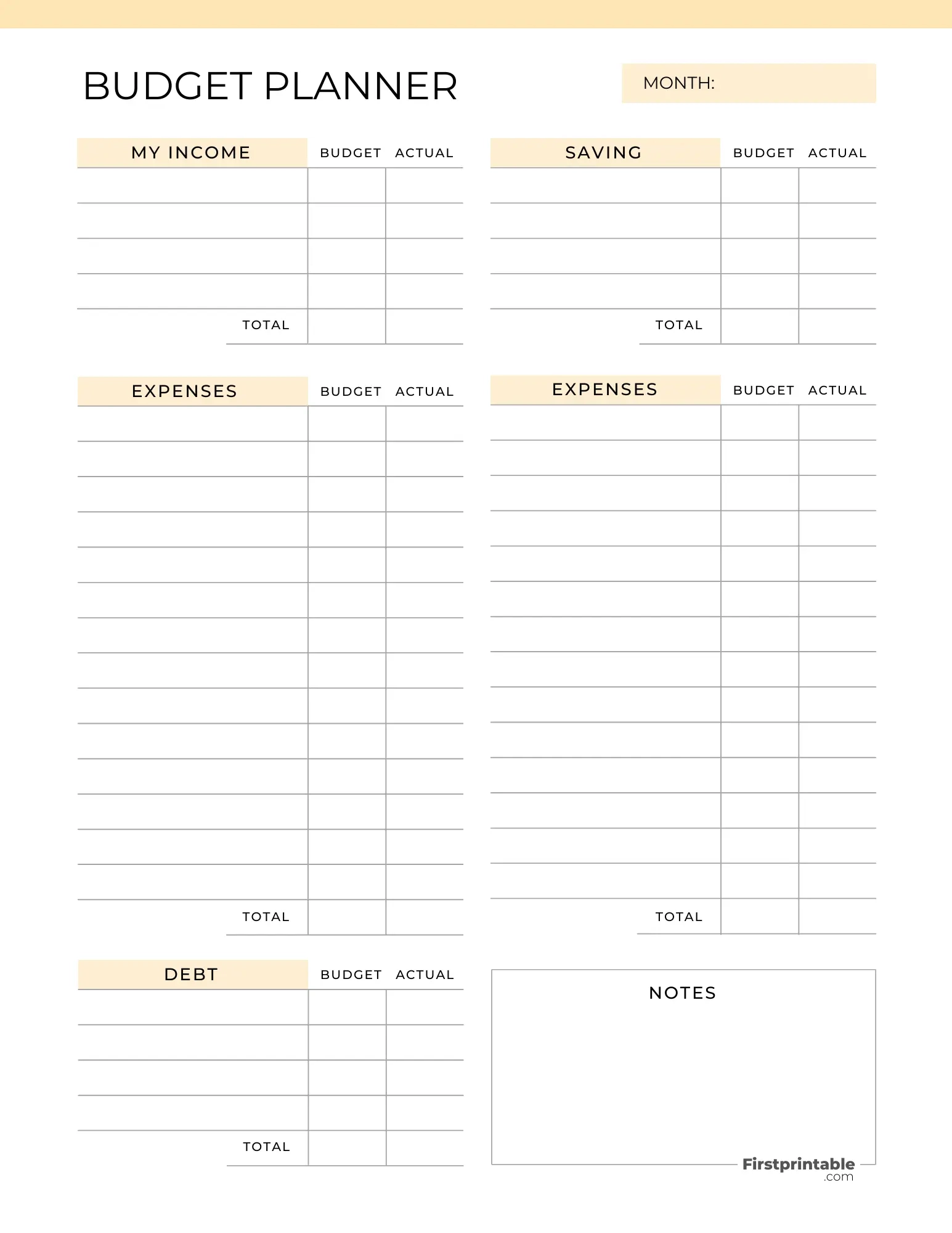 Free Budget Planner Templates Printable Fillable