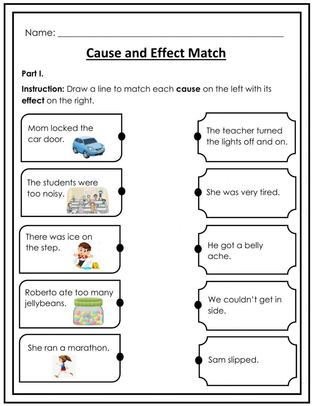 Cause And Effect Worksheets Free Printables