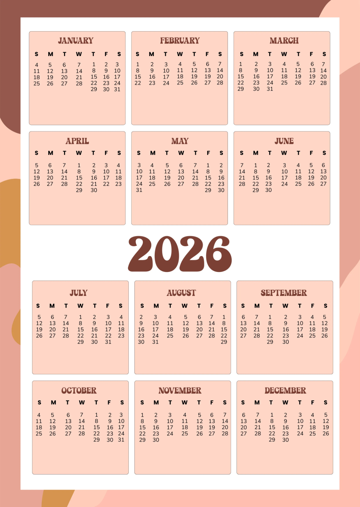 Free Creative 2026 Academic Calendar Template To Edit Online