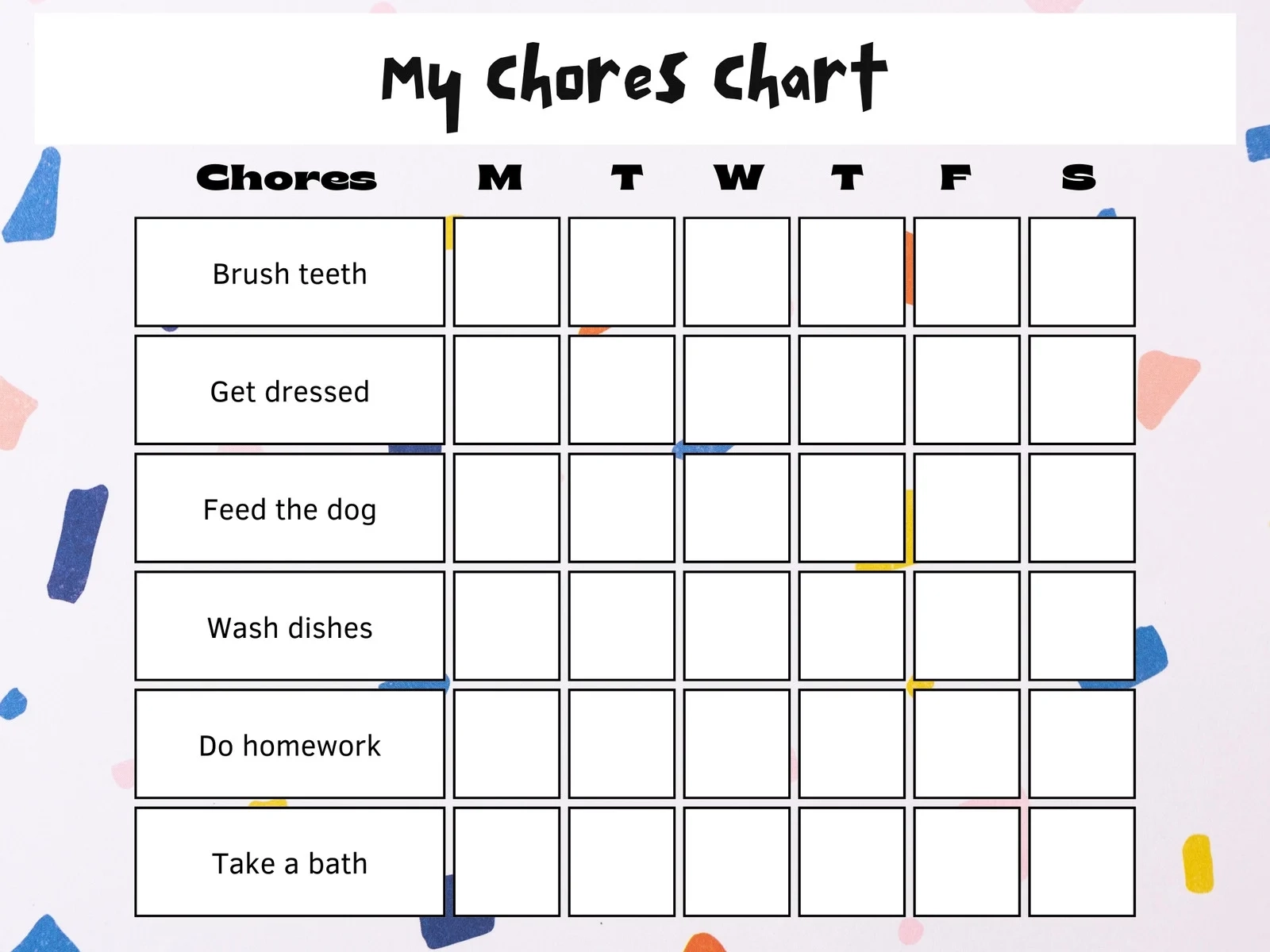 Free Customizable Chore Chart Templates To Print Canva Free Customizable Chore Chart Templates To Print Canva