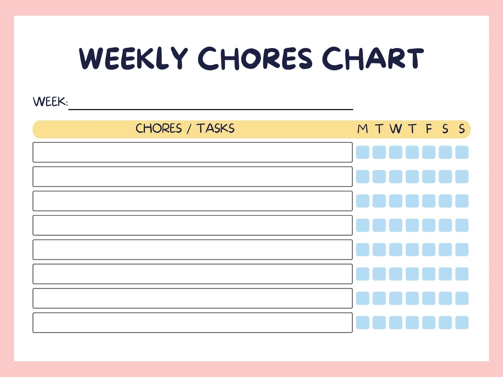 Free Customizable Chore Chart Templates To Print Canva