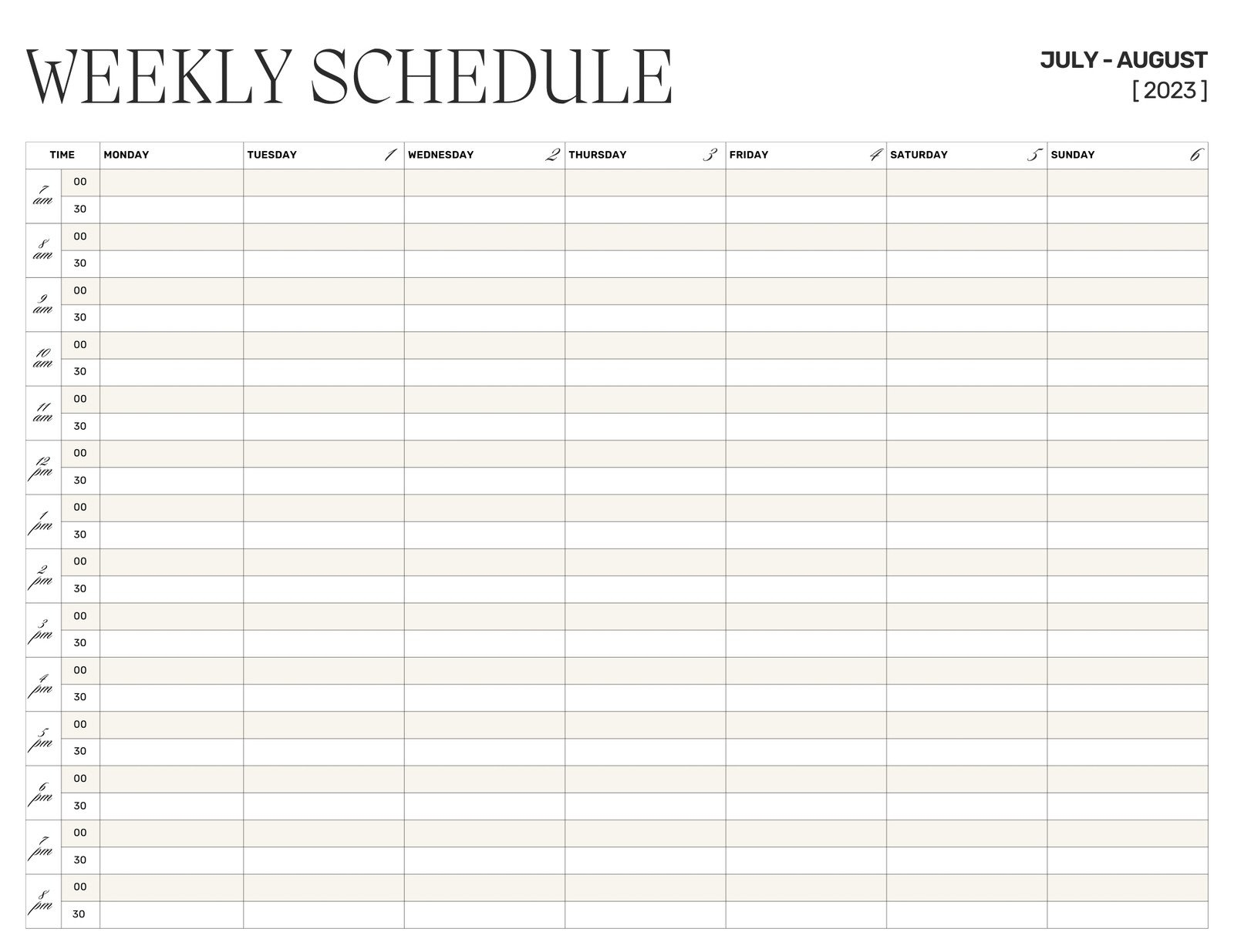 Daily Printable Calendar With Times Daily Printable Calendar With Times