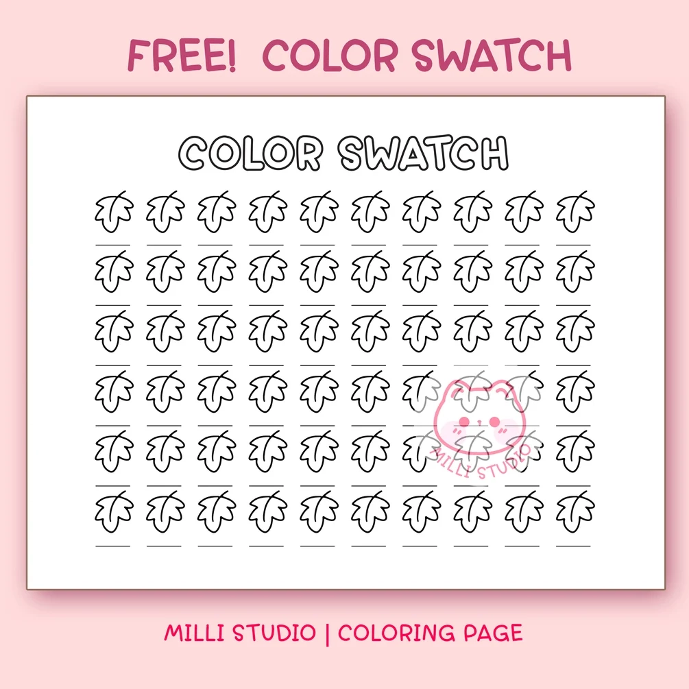 FREE Kawaii Color Swatch Chart Blank Color Chart Printable Color Swatch Template FREE Kawaii Color Swatch Chart Blank Color Chart Printable Color Swatch Template