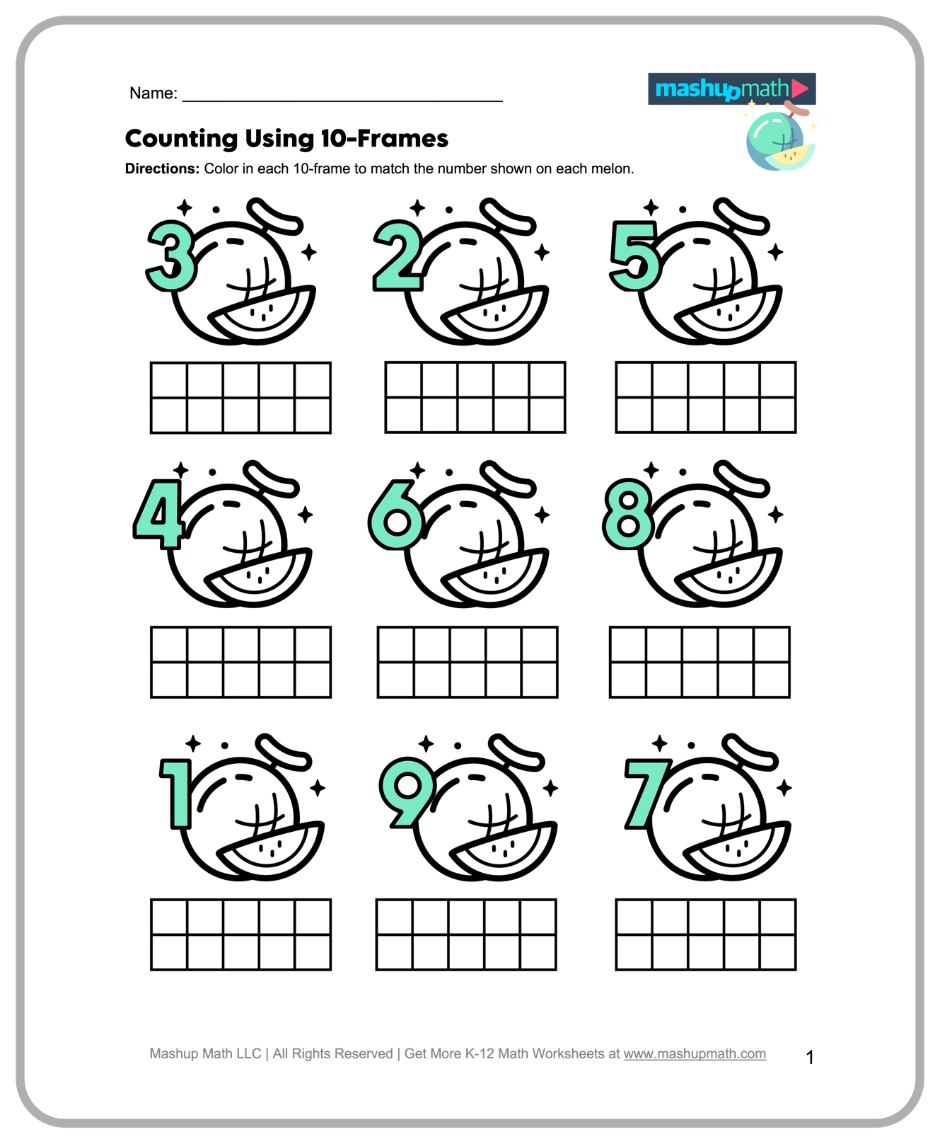 Free Kindergarten Math Worksheets Printable Mashup Math