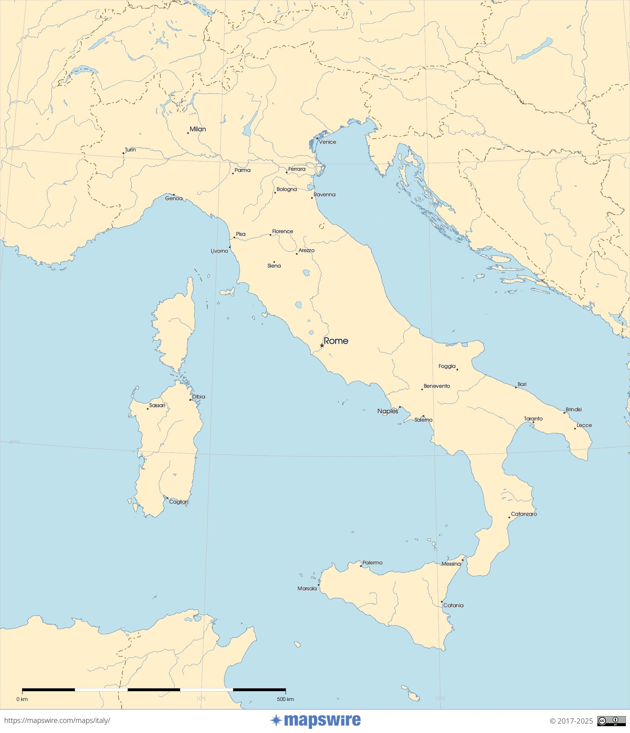 Free Maps Of Italy Mapswire