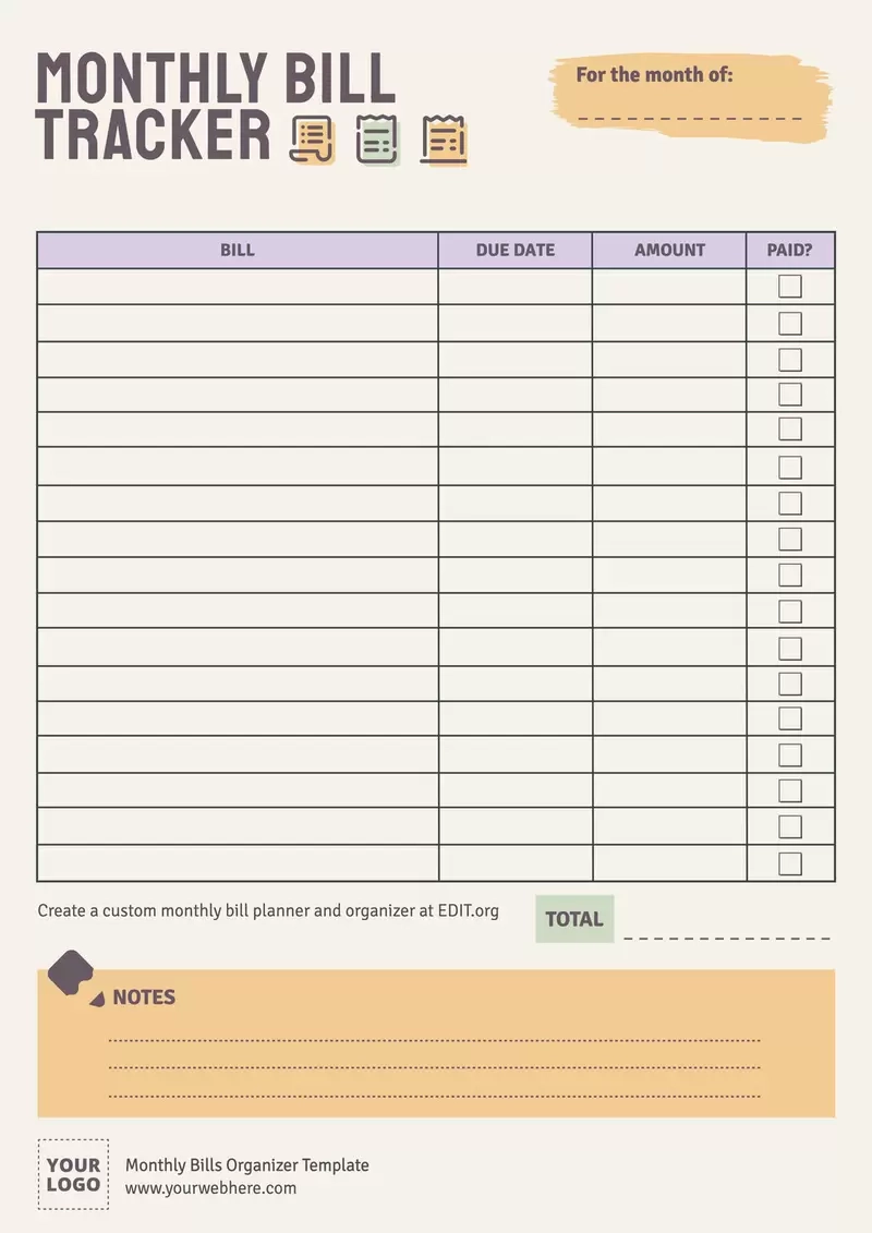 Printable Billing Sheets