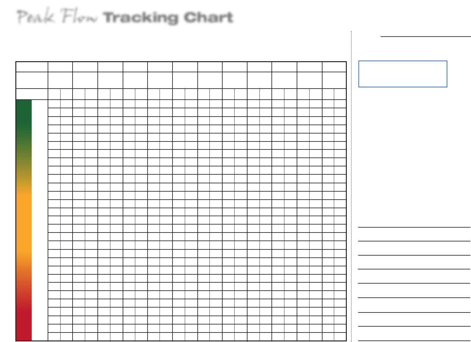 Peak Flow Meter Chart Printable