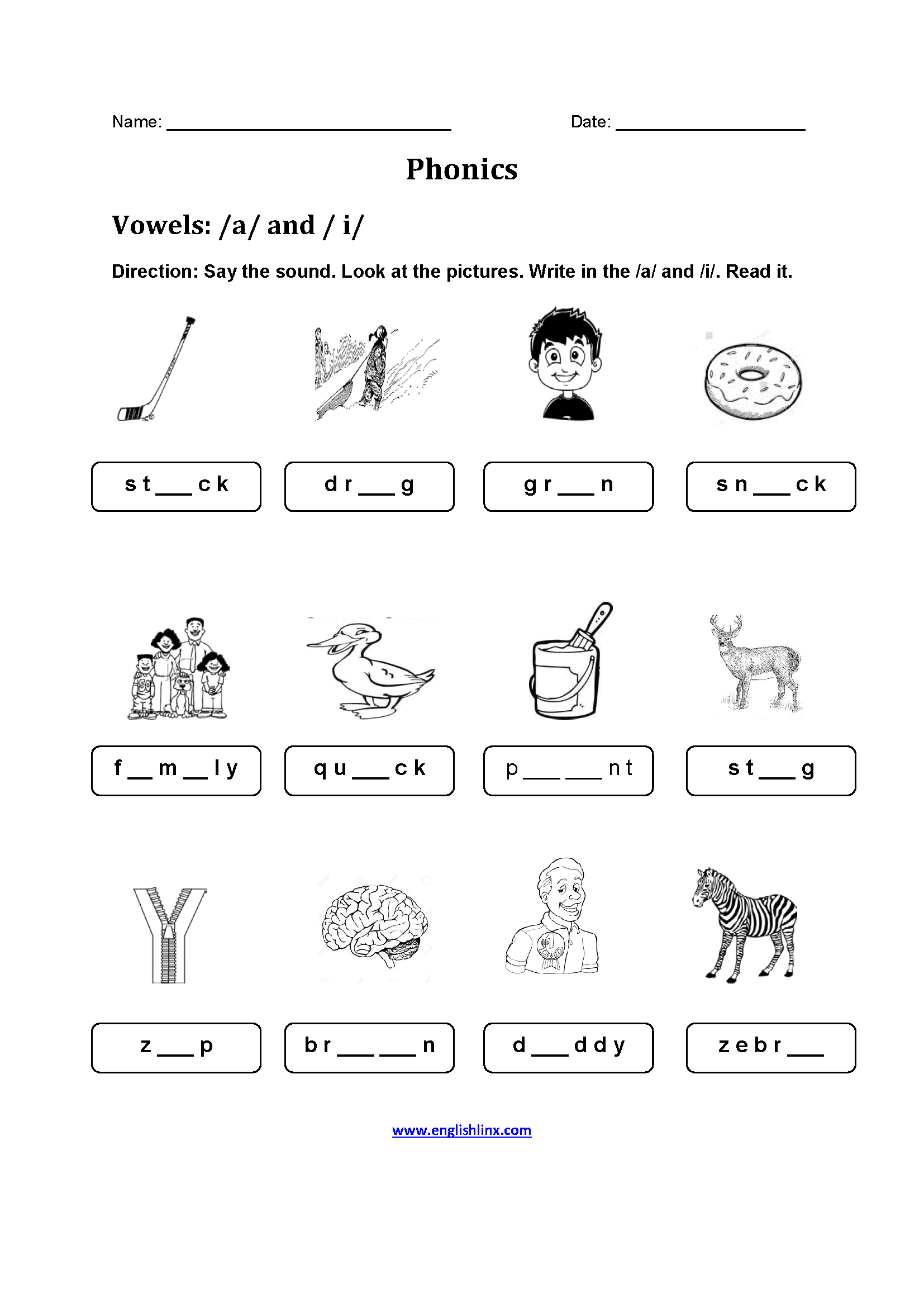 Free Phonics Worksheets And Printable For Kids Worksheets Library