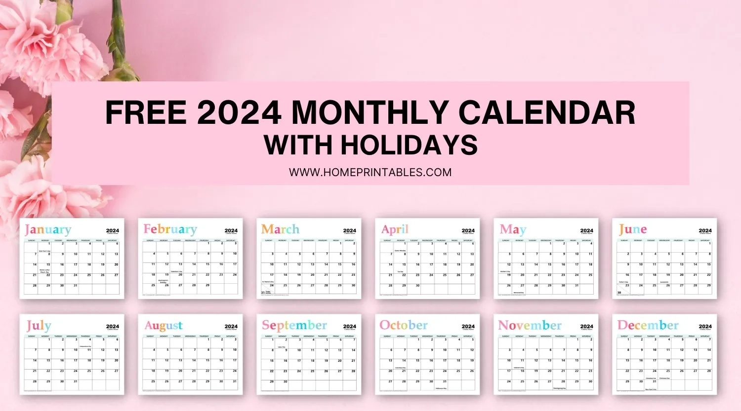 Free Printable Calendar With Holidays