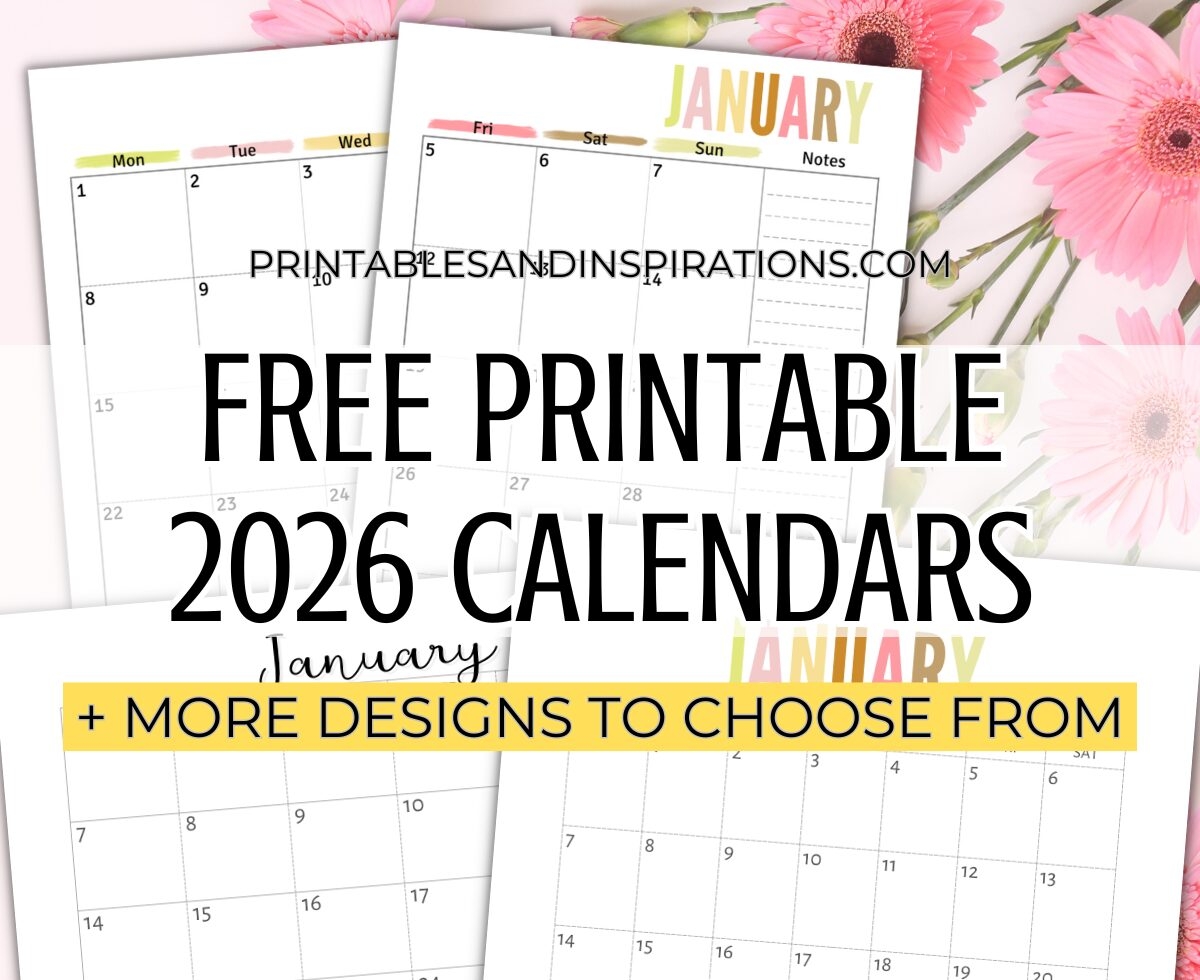 Printable Calendar 2026 Monthly Pdf