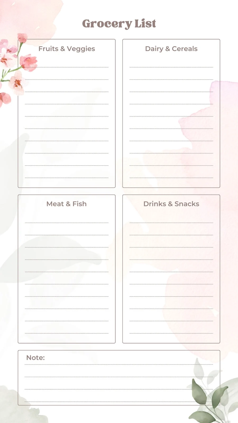 Free Printable And Customizable Grocery List Templates Canva Free Printable And Customizable Grocery List Templates Canva