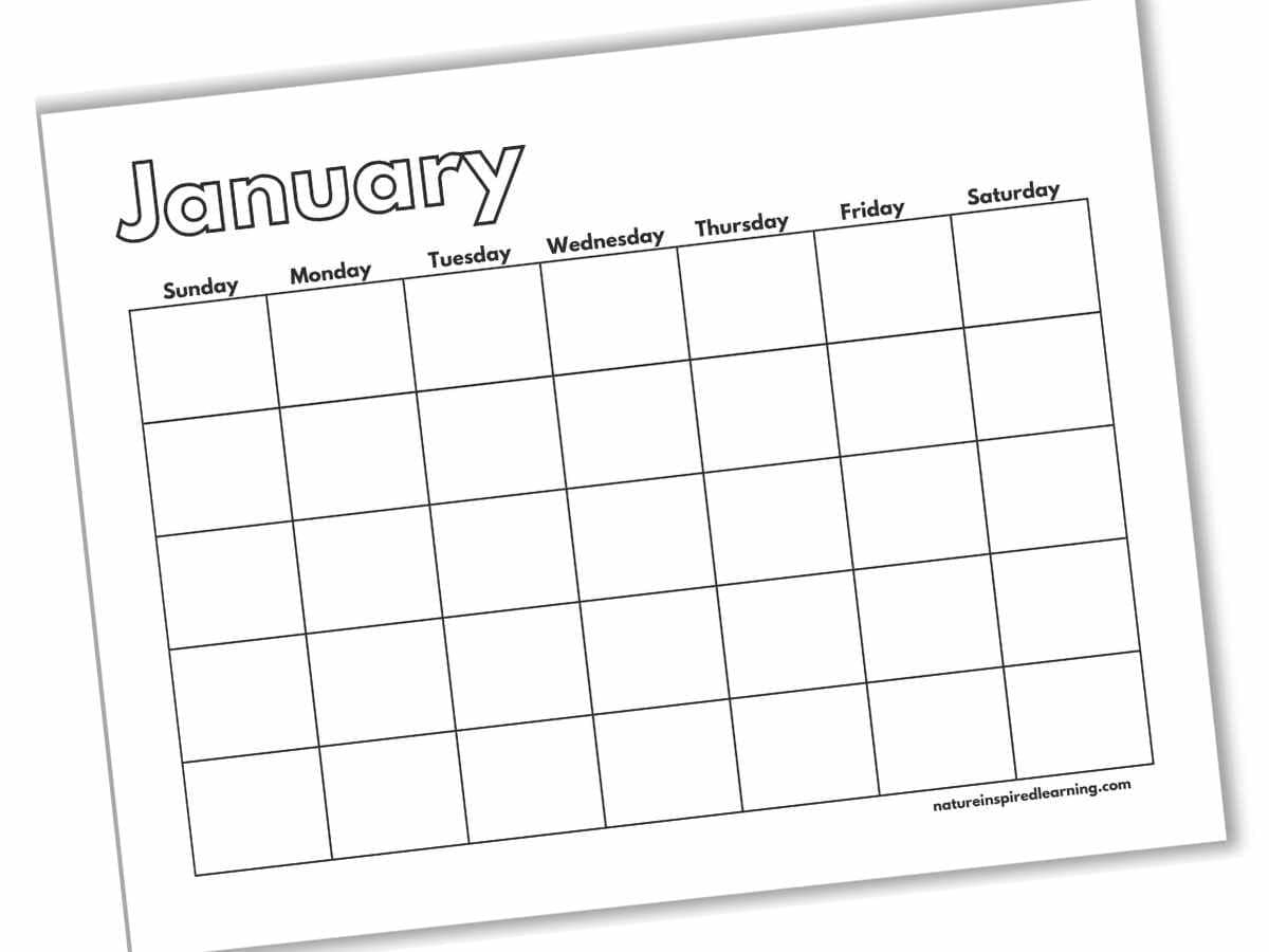 Free Printable Blank Month Calendar Printable