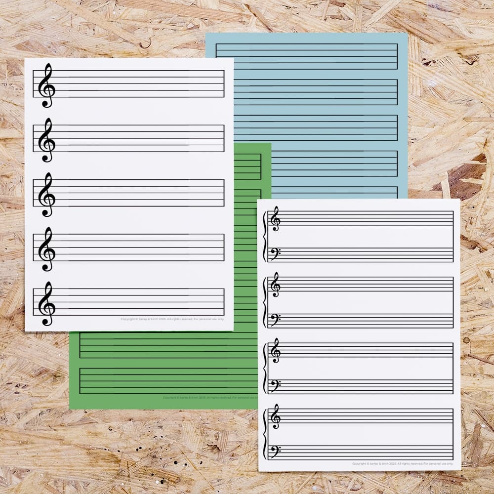 Free Printable Blank Musical Staff Sheets Barley Birch