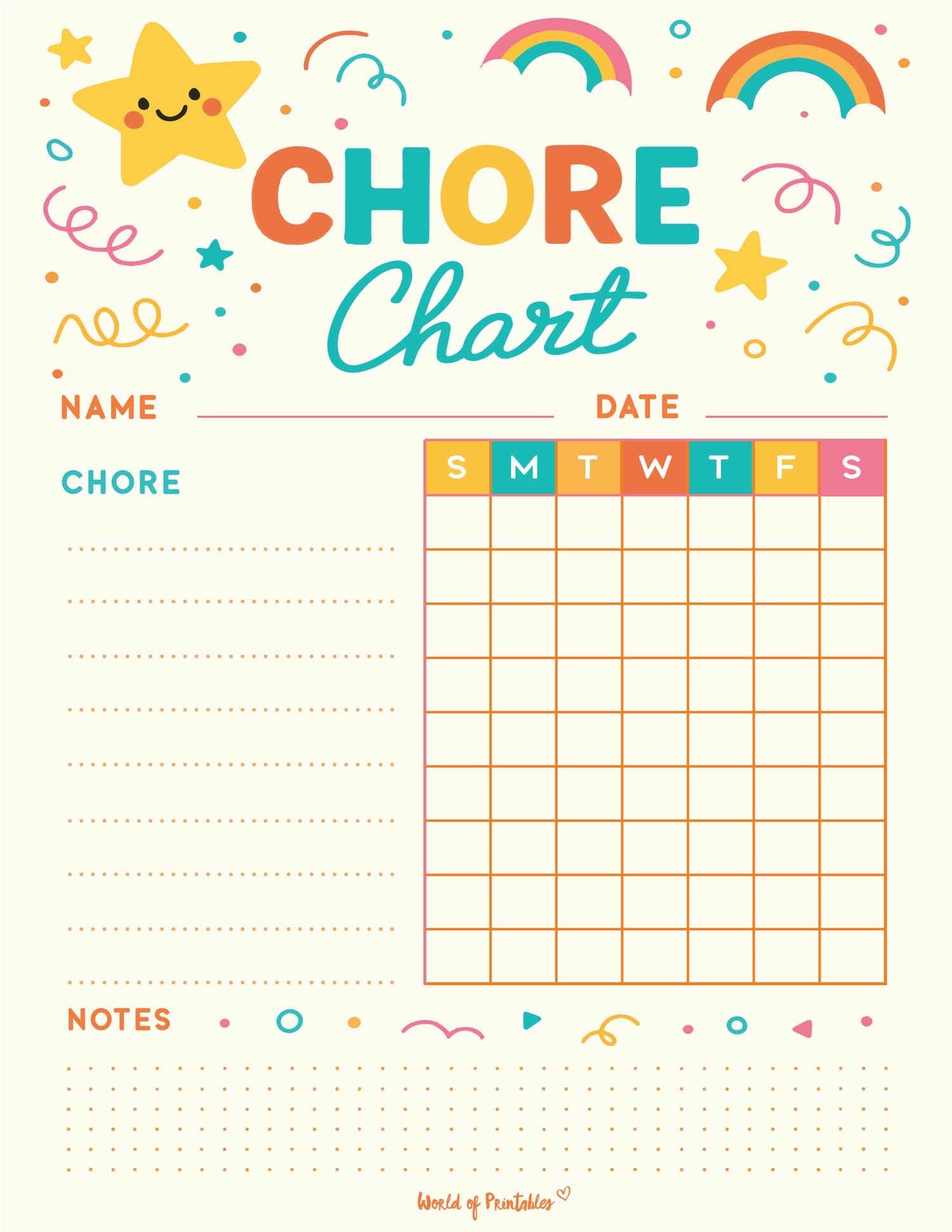 Free Printable Reward Chart Template