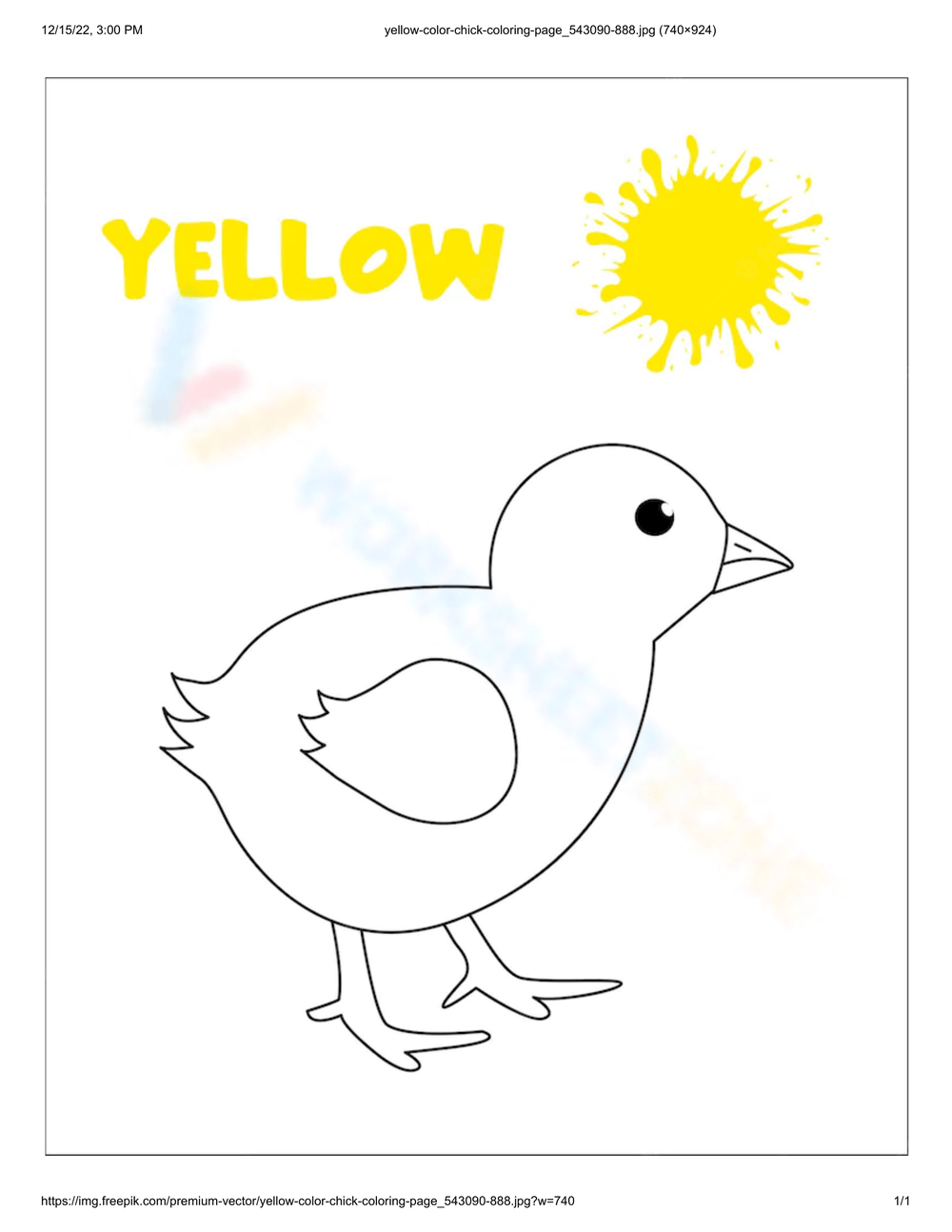 Free Printable Color Yellow Worksheets For Kids Worksheets Library