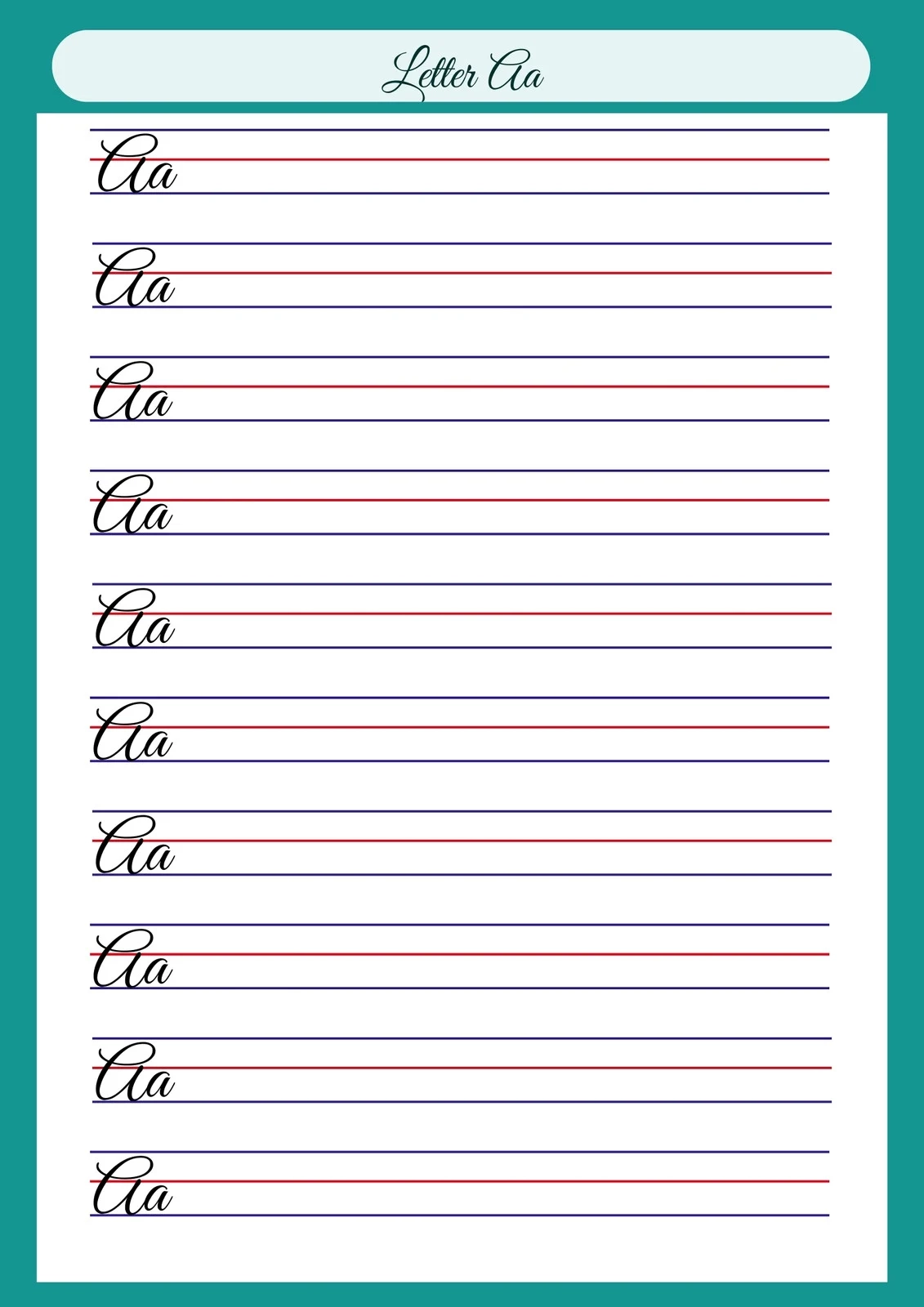 Printable Worksheets For Cursive Writing