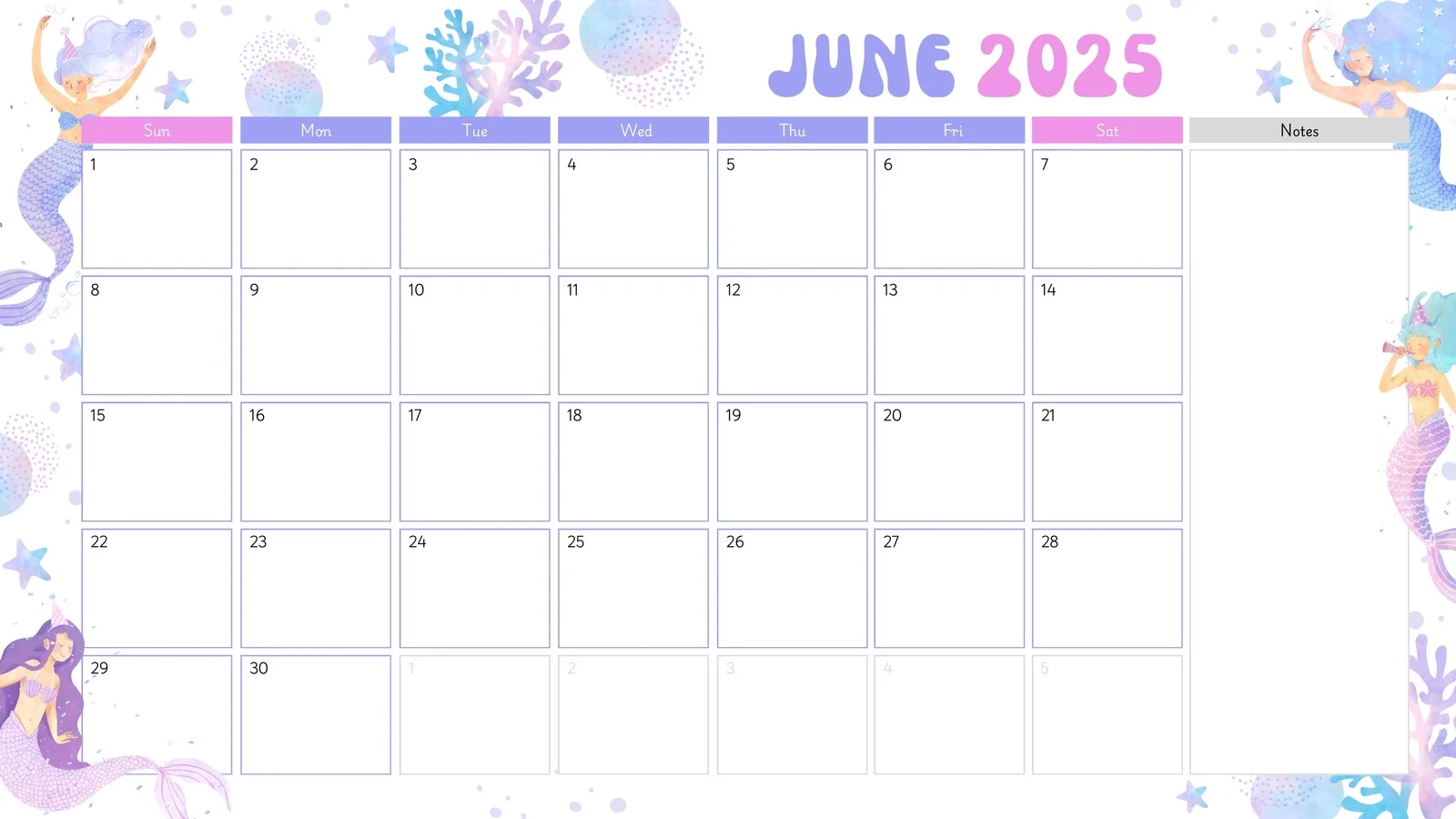 Month Calendar Printable June Month Calendar Printable June