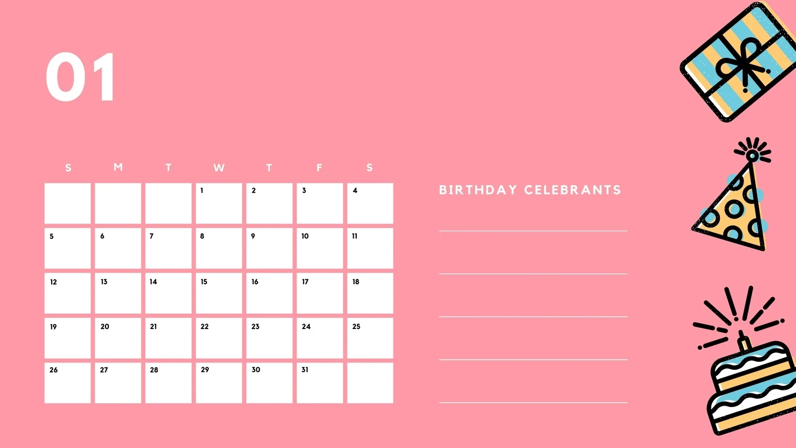 Printable Birthday Reminder Calendar