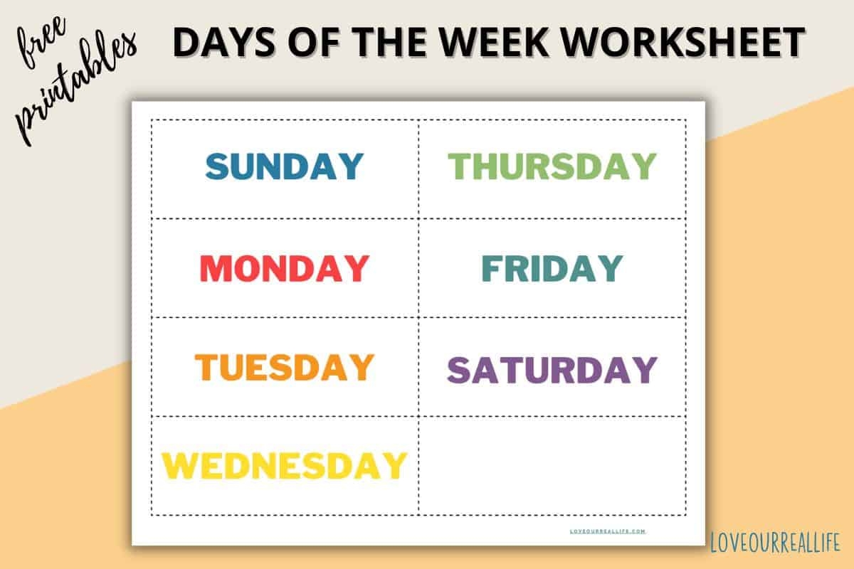 FREE Printable Days Of The Week Calendar Home Or Classroom Love Our Real Life