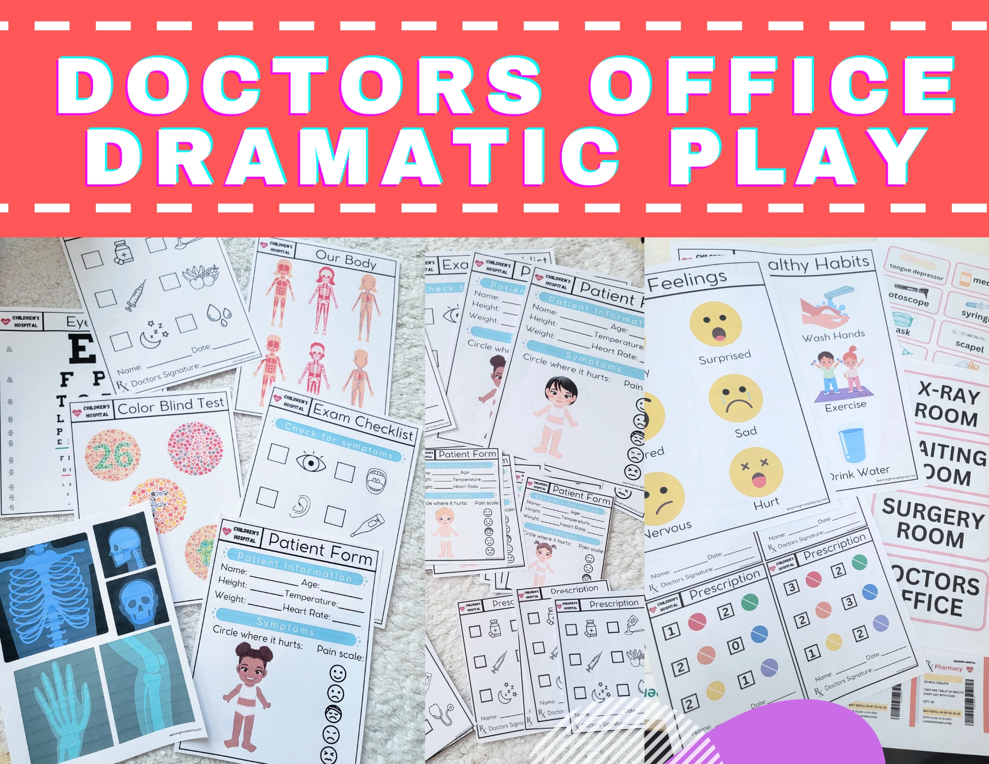 FREE PRINTABLE Doctors Office Dramatic Play Learning From Playing