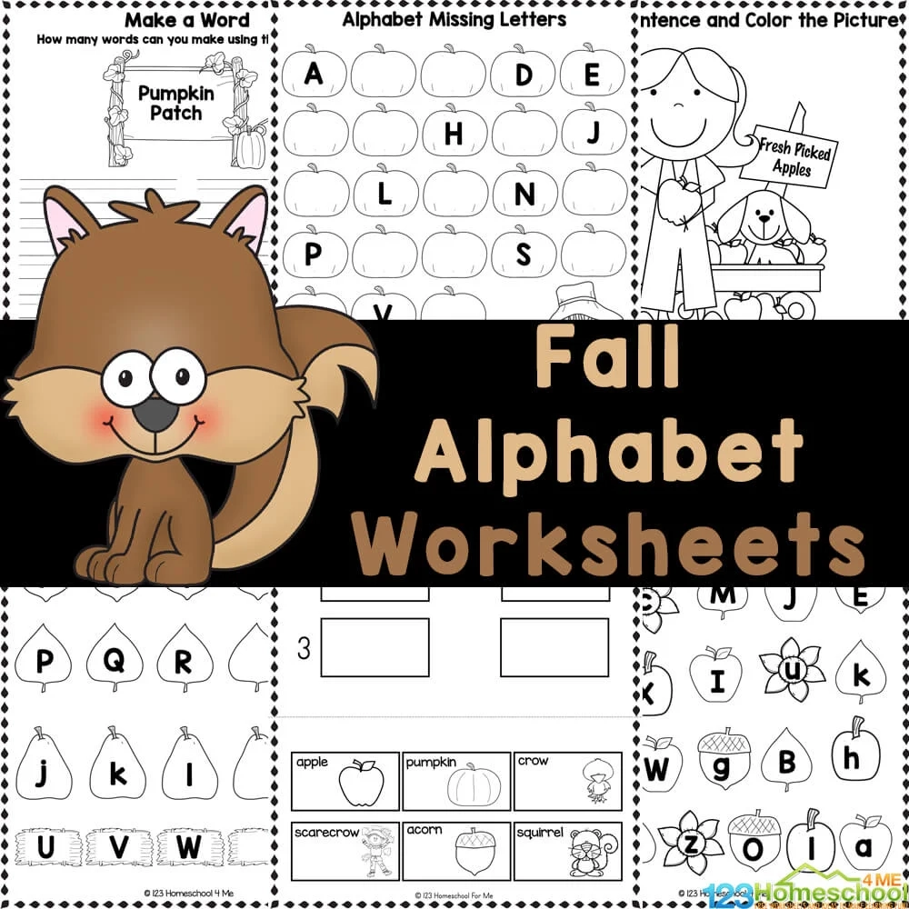 FREE Printable Fall Alphabet Worksheets For Preschool Kindergarten FREE Printable Fall Alphabet Worksheets For Preschool Kindergarten
