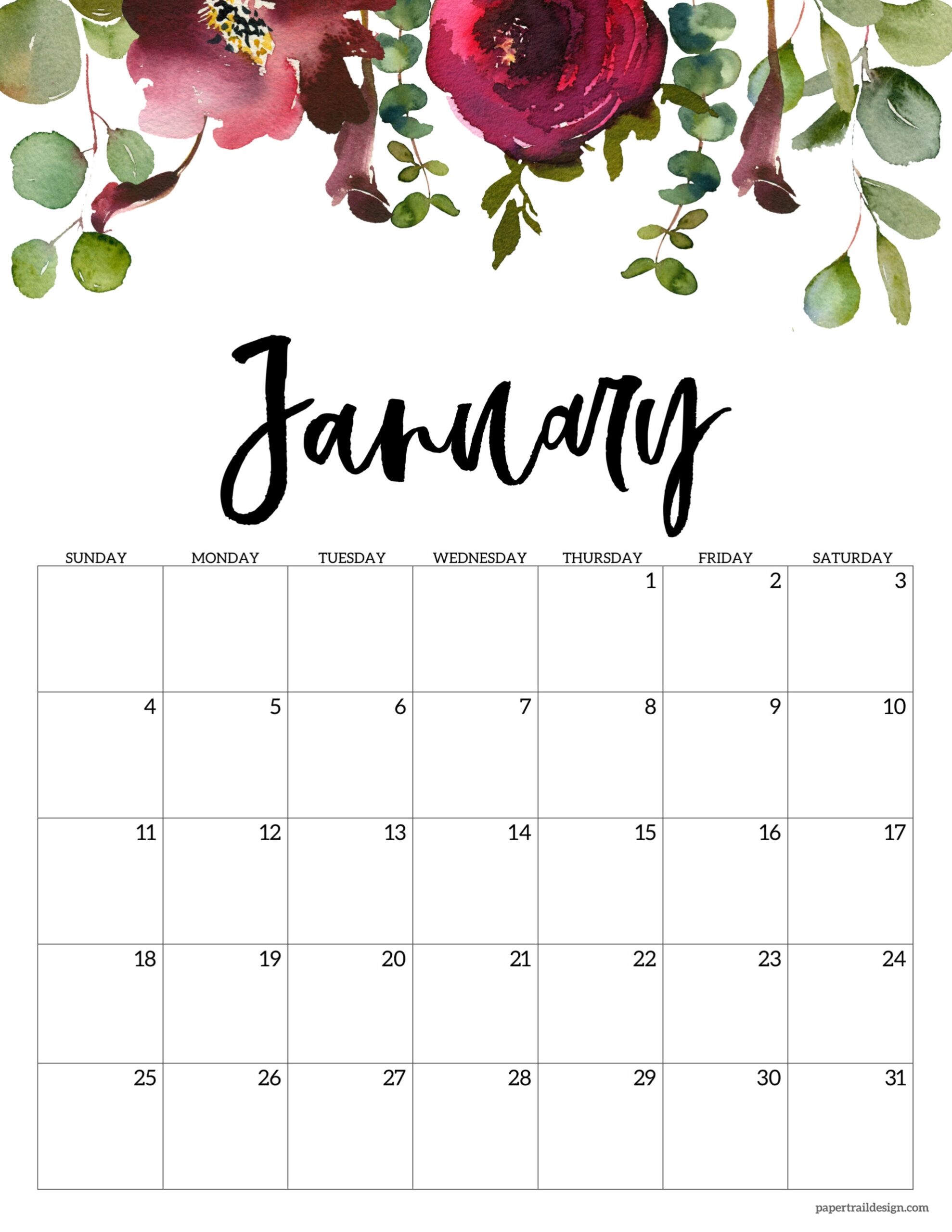 Printable Calendar For January 2026