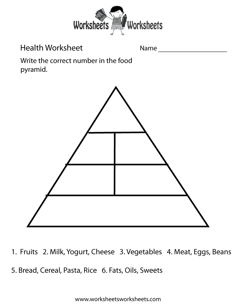 Food Pyramid Worksheet Printable