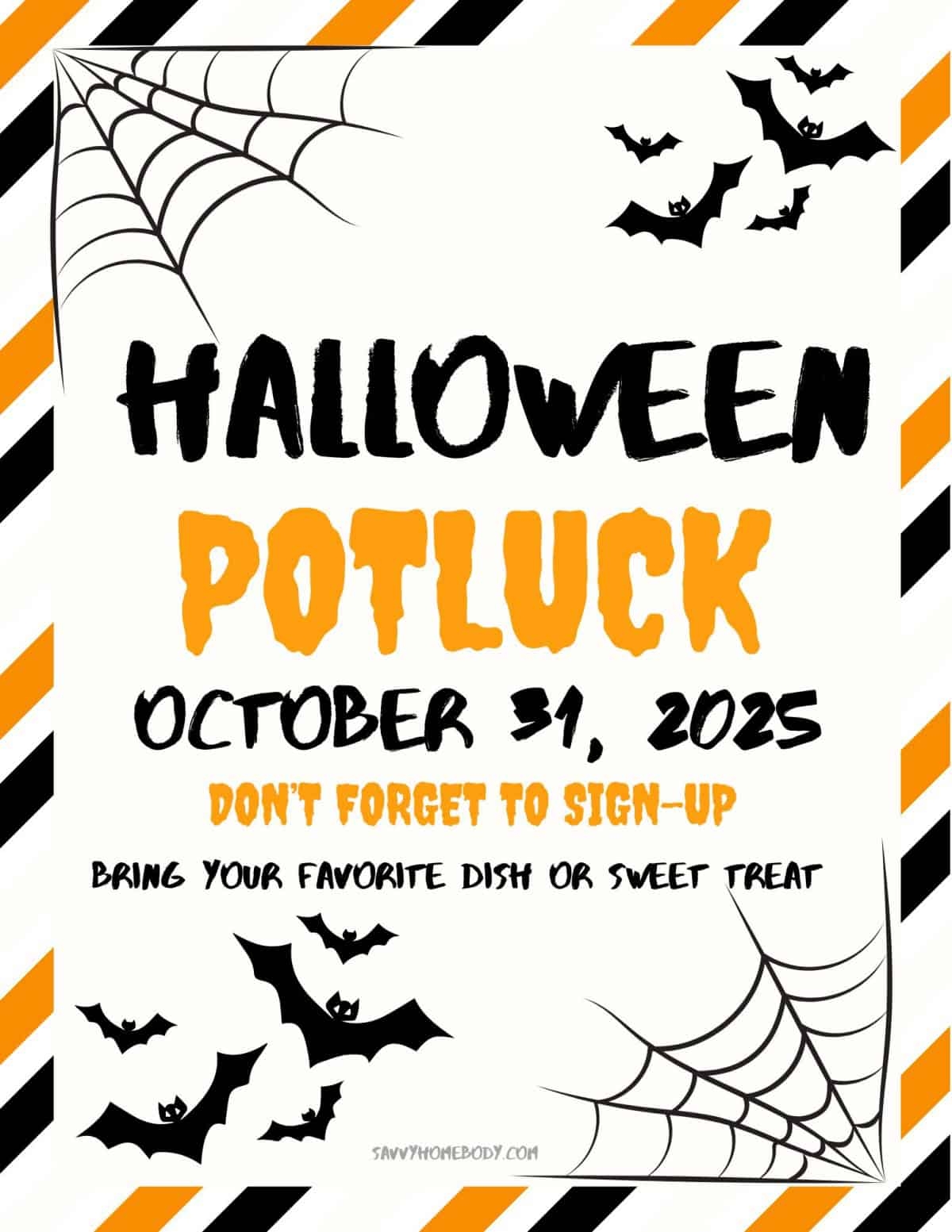 Free Printable Halloween Potluck Sign Up Sheets Free Printable Halloween Potluck Sign Up Sheets