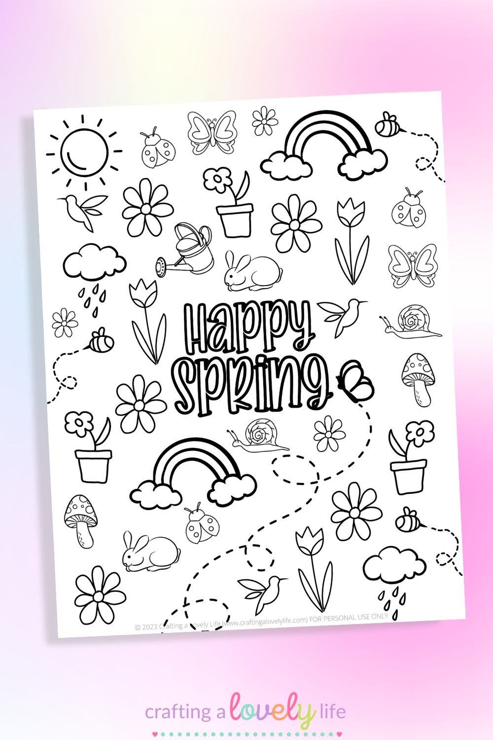 Free Printable Happy Spring Coloring Page Crafting A Lovely Life Free Printable Happy Spring Coloring Page Crafting A Lovely Life