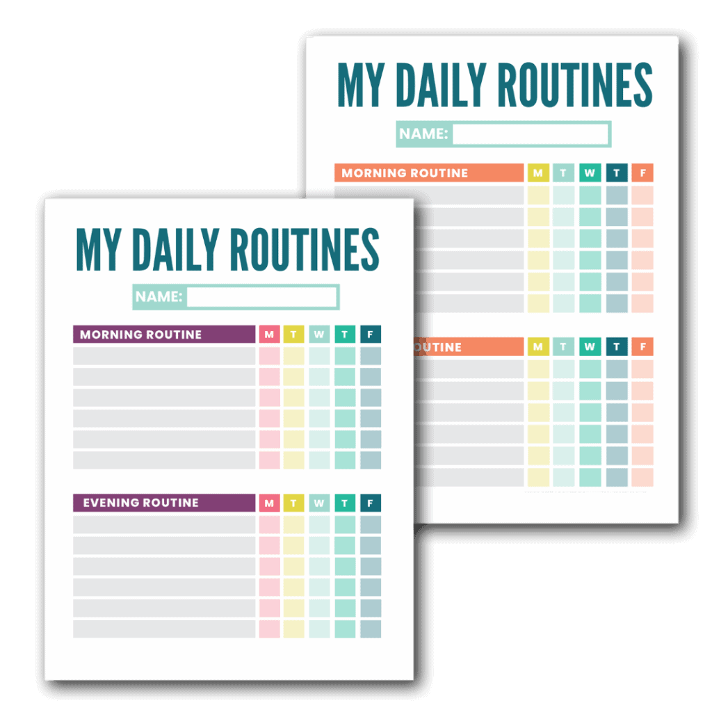 Free Printable Kid s Daily Routine Chart Template The Incremental Mama