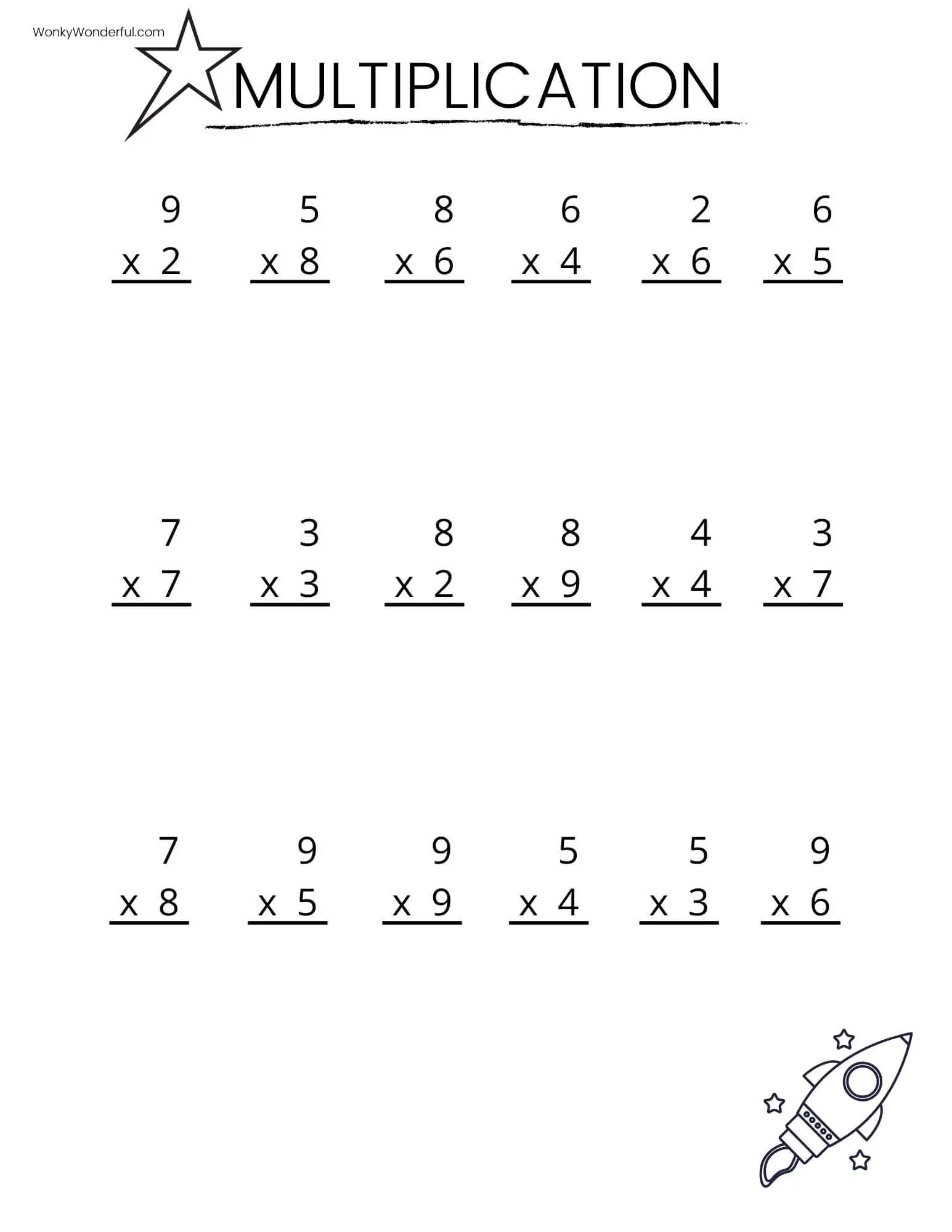 Math Multiplication Printable Worksheets