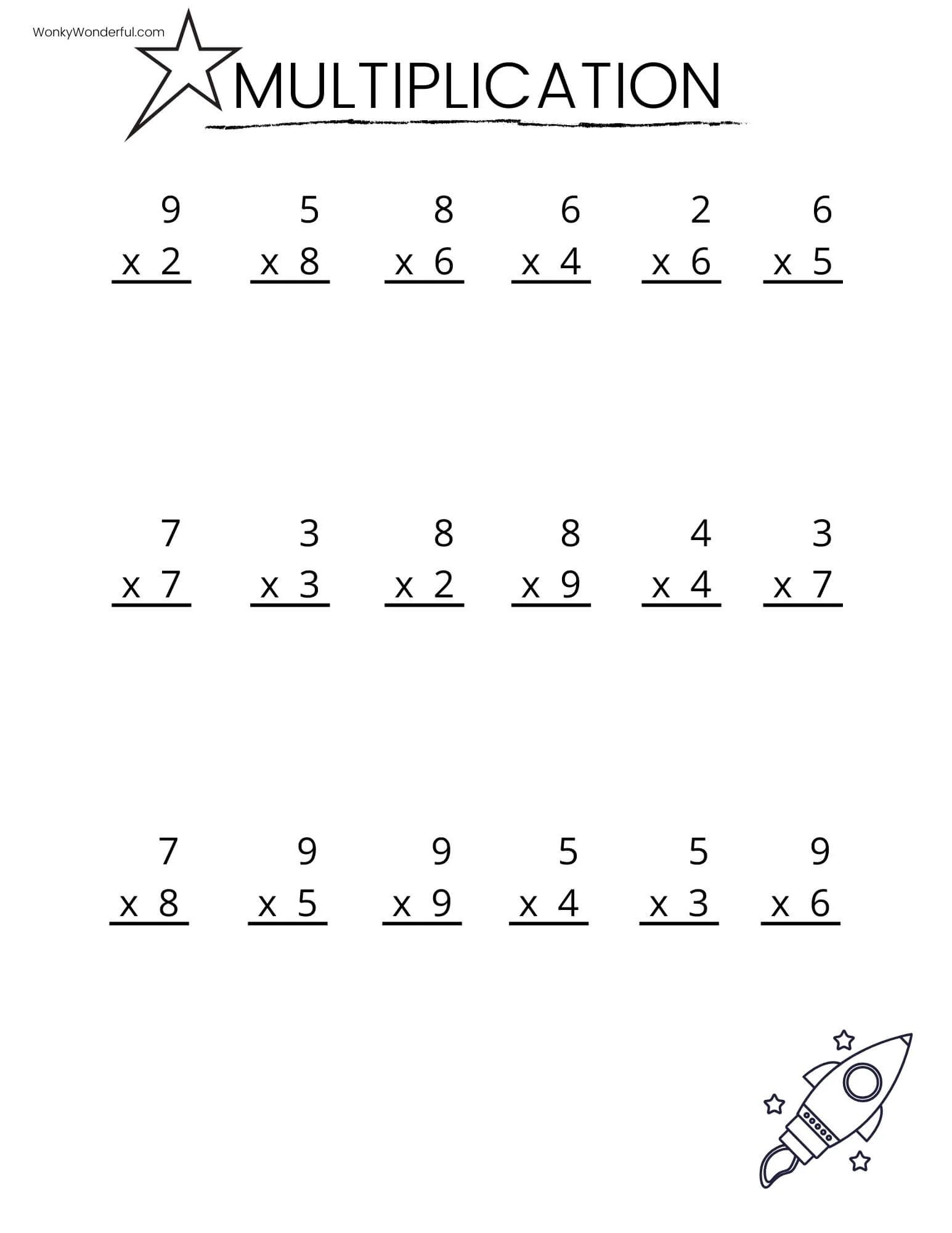 Multiplication Facts Worksheets Free Printable