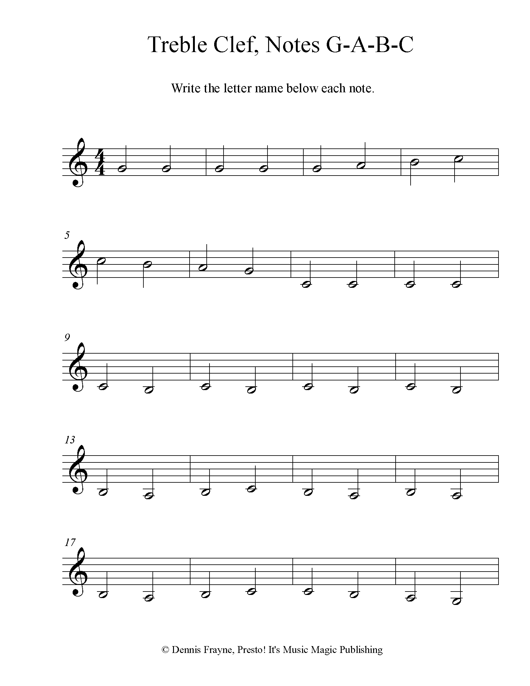 Beginner Free Printable Music Theory Worksheets