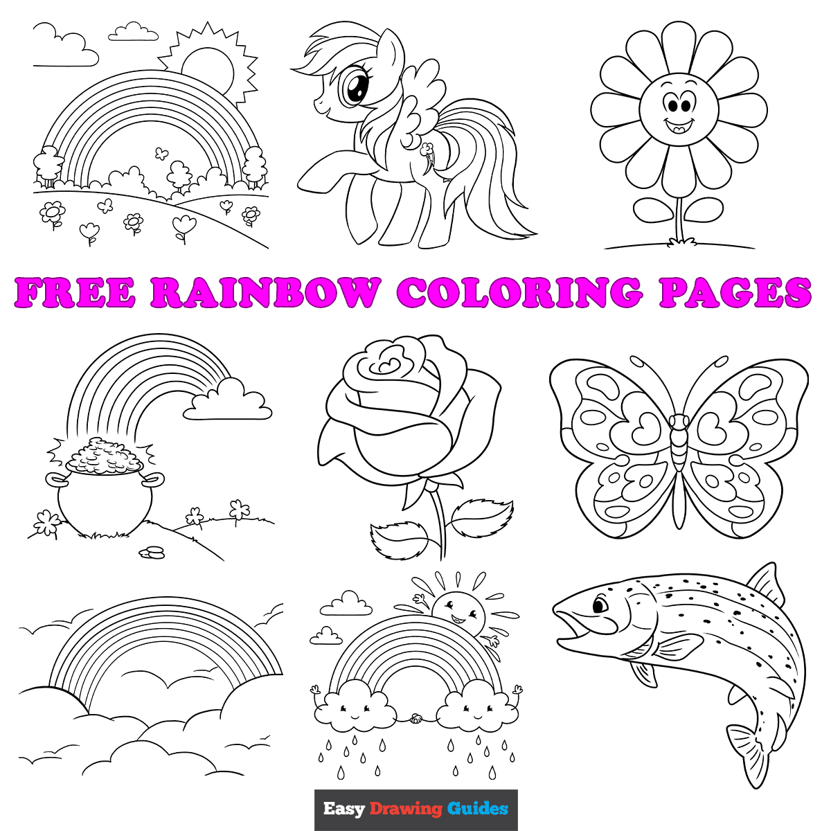 Rainbow Coloring Sheets Printable Rainbow Coloring Sheets Printable