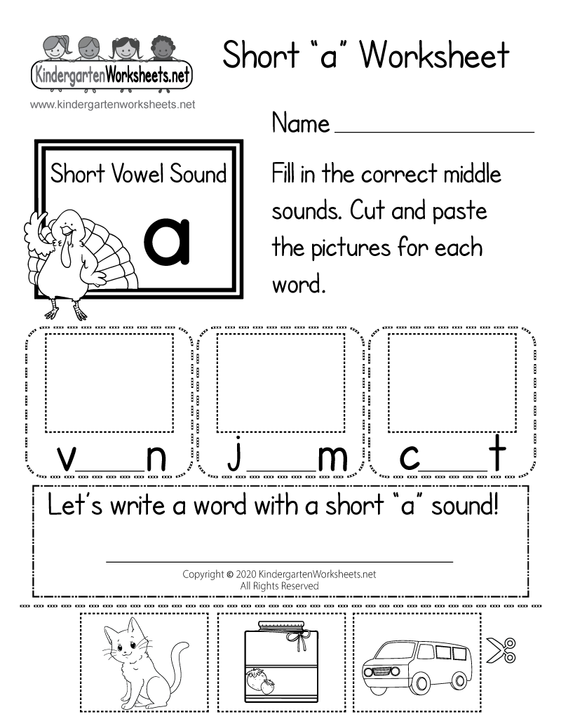 Short A Worksheets Free Printable