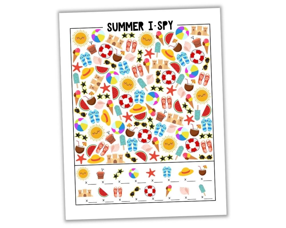 Free Printable Summer I Spy Worksheet Answer Key The Craft at Home Family