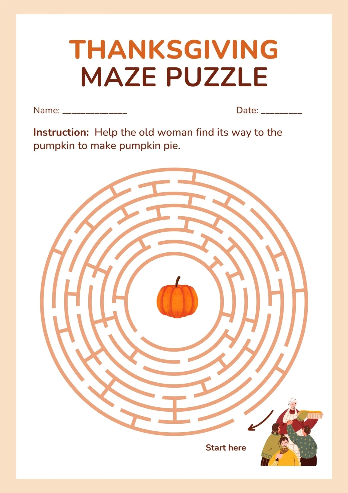 Free Printable Thanksgiving Worksheet Templates Canva