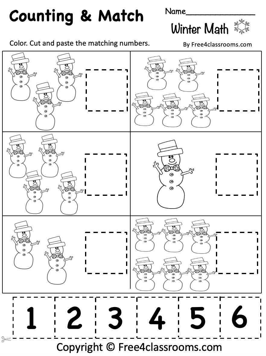 Free Printable Winter Worksheets For Preschool