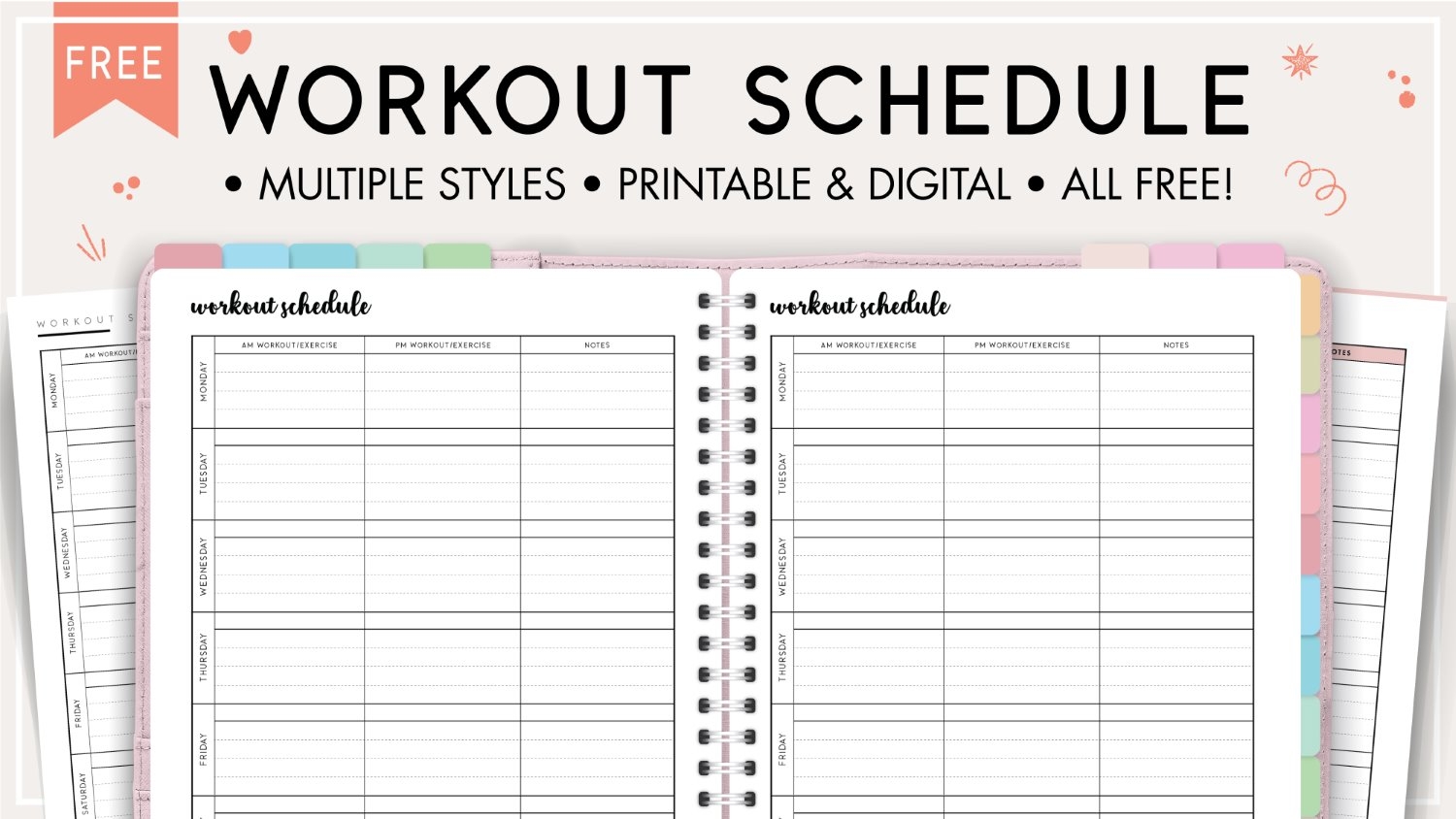 Free Printable Workout Schedule Template World Of Printables