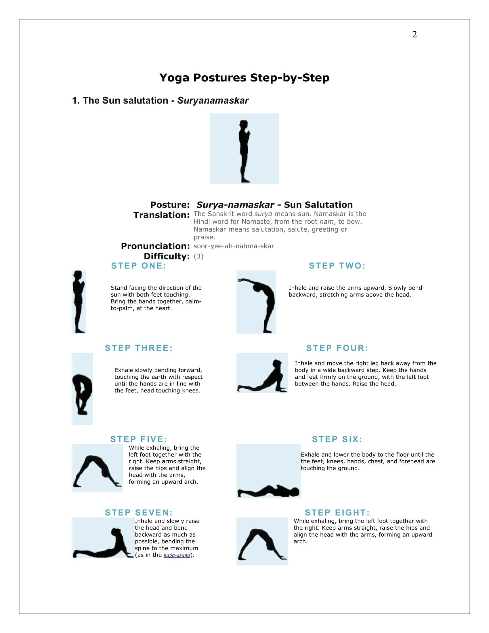 Free Printable Hatha Yoga Poses Chart